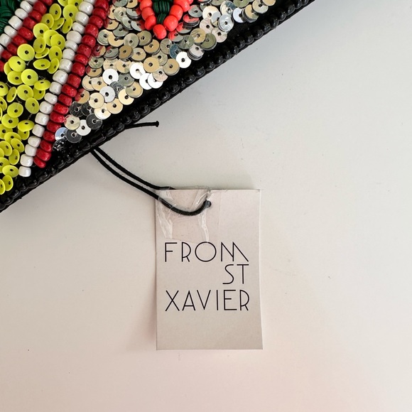 St Xavier Yeah! Violet Beaded Oversized Clutch, Multi Color - Picture 4 of 4